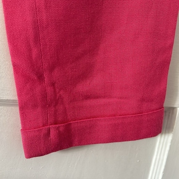 Diane Von Furstenburg Georginn Two Bright Pink Tapered Leg Crop Pants - 2 - Picture 6 of 10